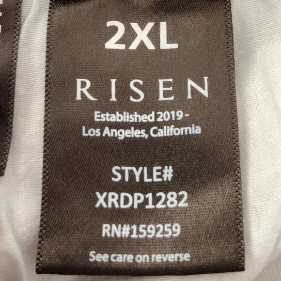 Risen Stretch High Rise Medium Wash Raw Hem Straight Jean 2X 18 20 Plus XRDP1282 - Picture 9 of 12